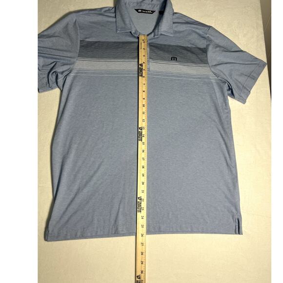 Travis Mathew Mens Light Blue Stripped Polo Size XL - Picture 6 of 10